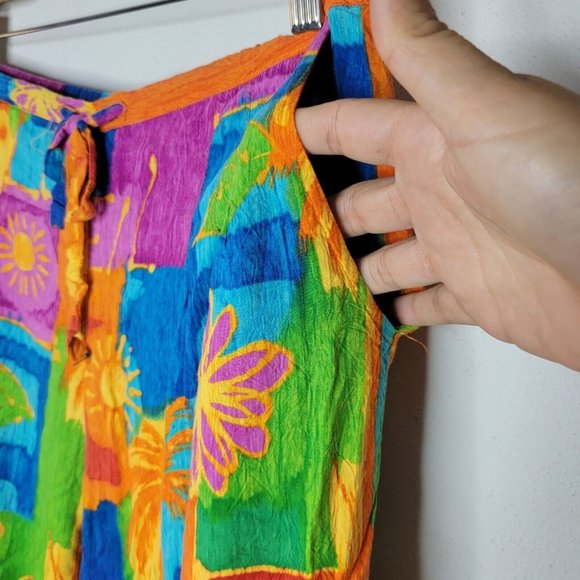 Jam's World XS Colorblock Colorful Sole Cropped Drawstring Women's Pants - Picture 5 of 7